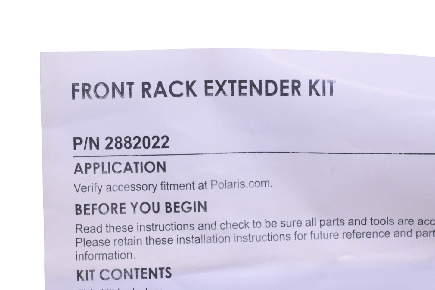 New OEM Polaris 2882022 Front Rack Extender NOS