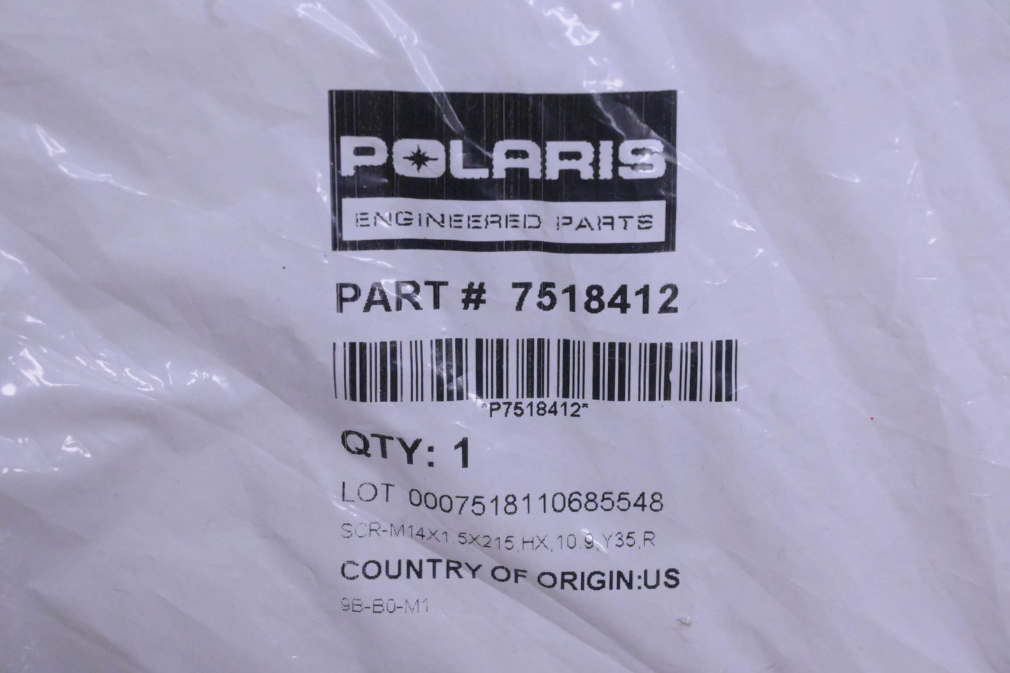 New OEM Polaris 7518412 Bolt M14X1.5X215 10.9 Y35 R NOS