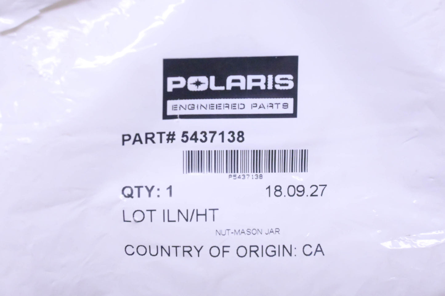 New OEM Polaris 5437138 Mason Jar Nut NOS