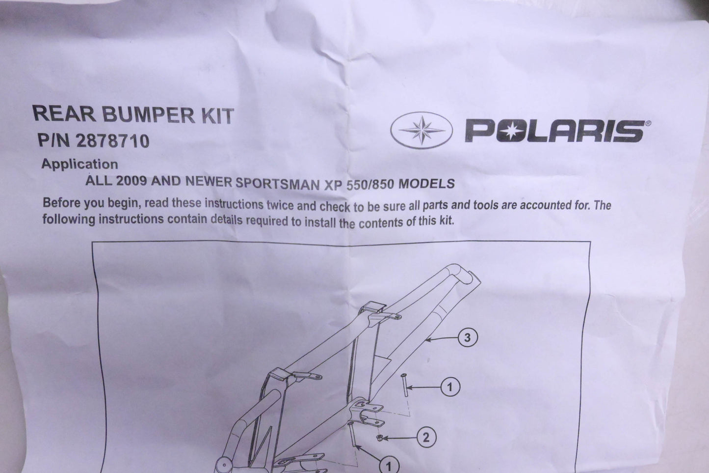 New OEM Polaris 2878710 Rear Brush Guard Kit NOS