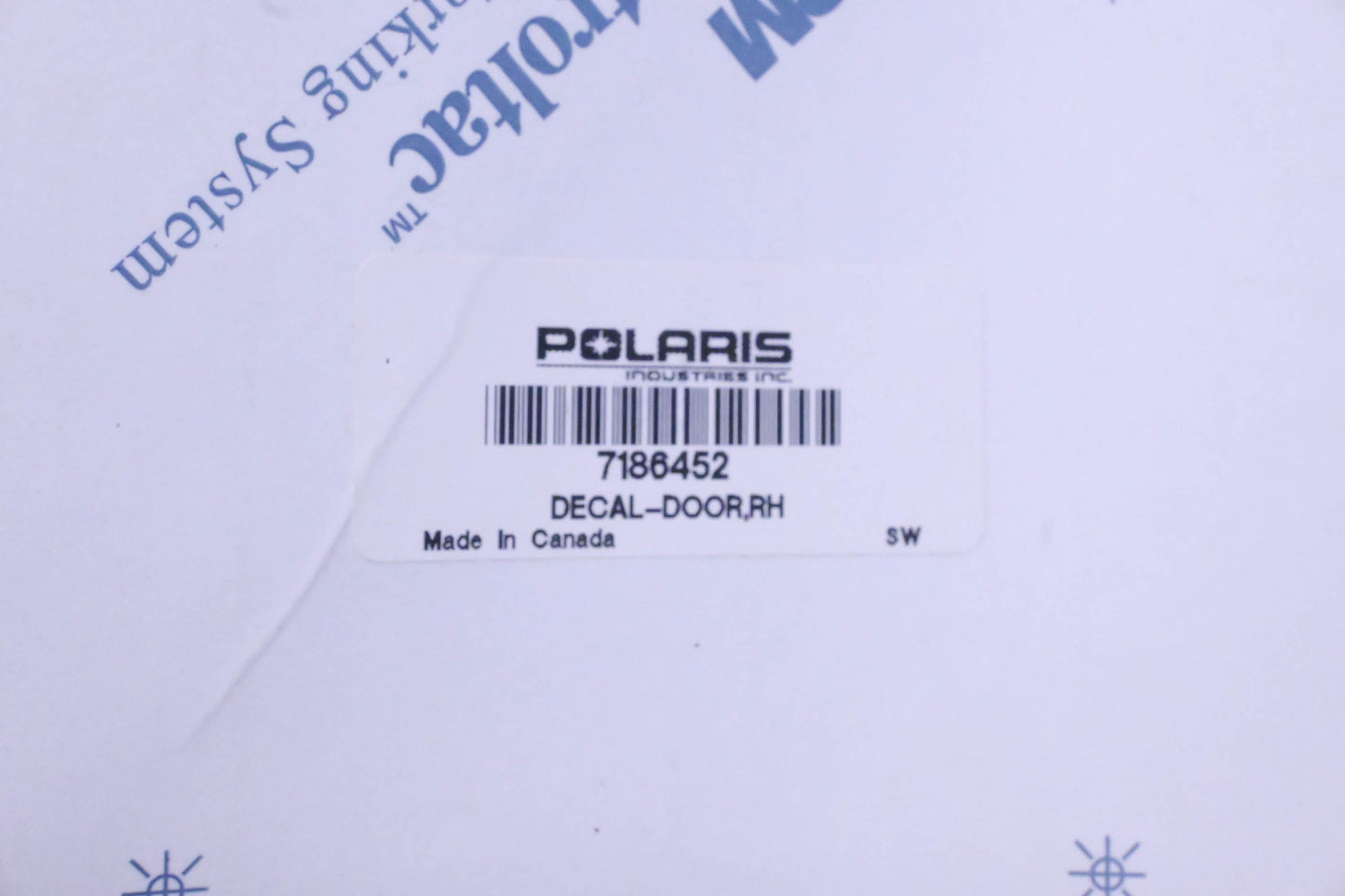 New OEM Polaris 7186452 Right Door Decal NOS