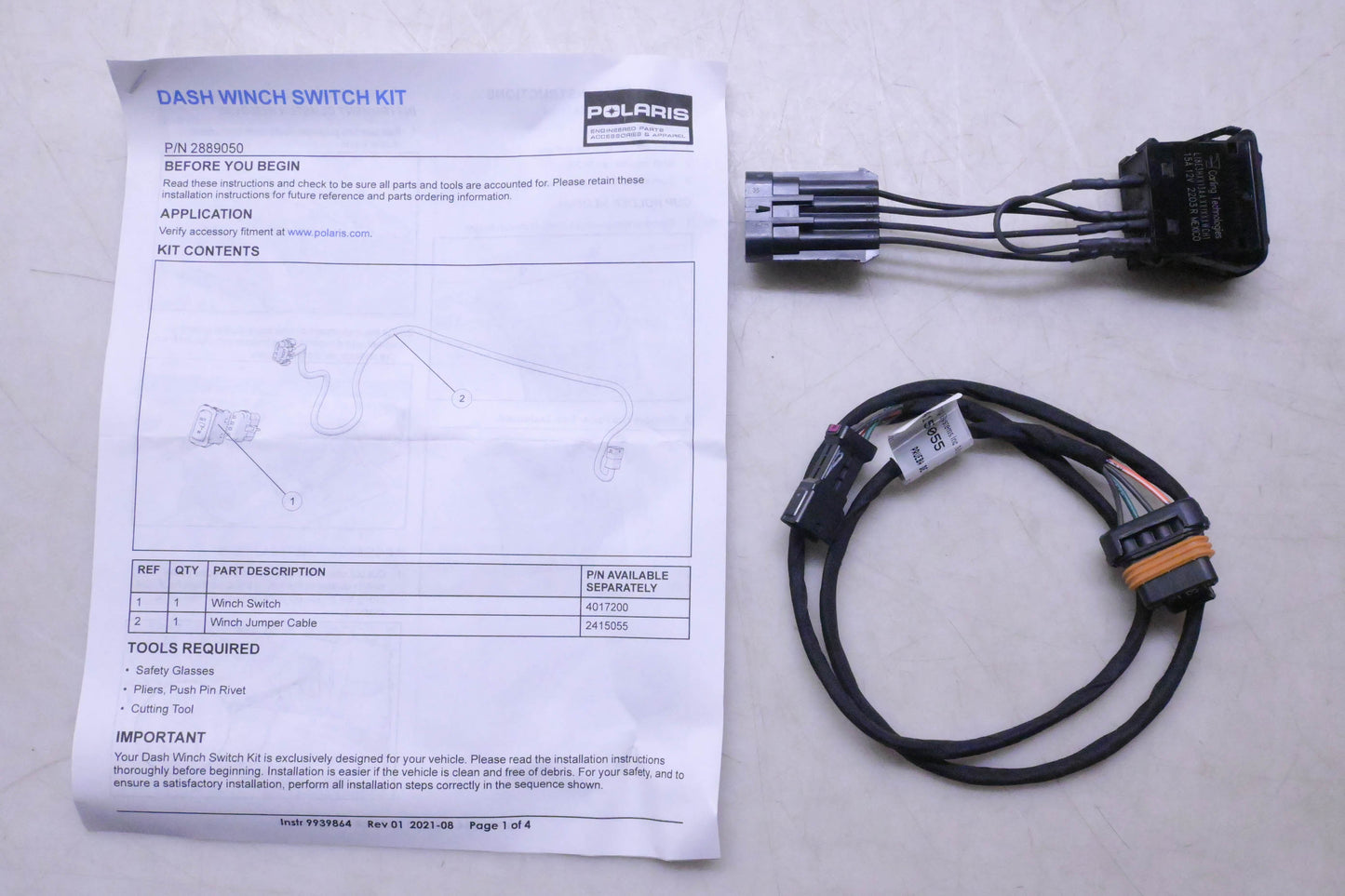 New OEM Polaris 2889050 Dash Winch Switch Kit NOS