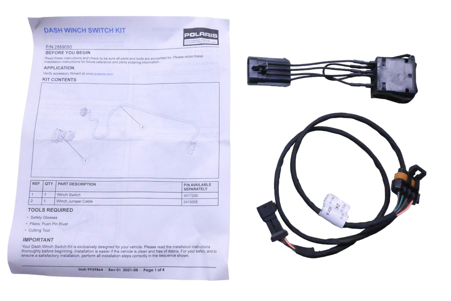New OEM Polaris 2889050 Dash Winch Switch Kit NOS