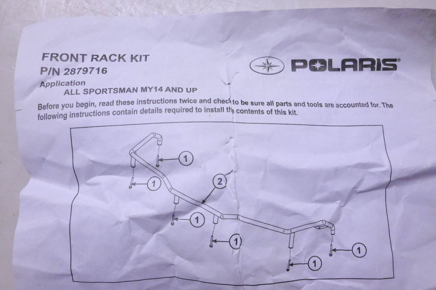 New OEM Polaris 2879716 Front Rack Extender NOS