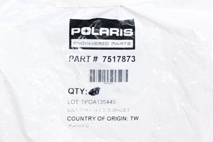 New OEM Polaris 7517873 Hex Head 7/16x14x2.75 Grade 5 Bolts Qty 2 NOS