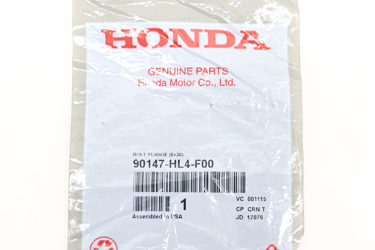 New OEM Honda 90147-HL4-F00 Hex Flange 6x20 Bolt NOS
