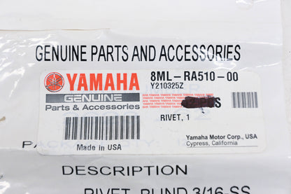 New OEM Yamaha 8ML-RA510-00-00 Rivet NOS