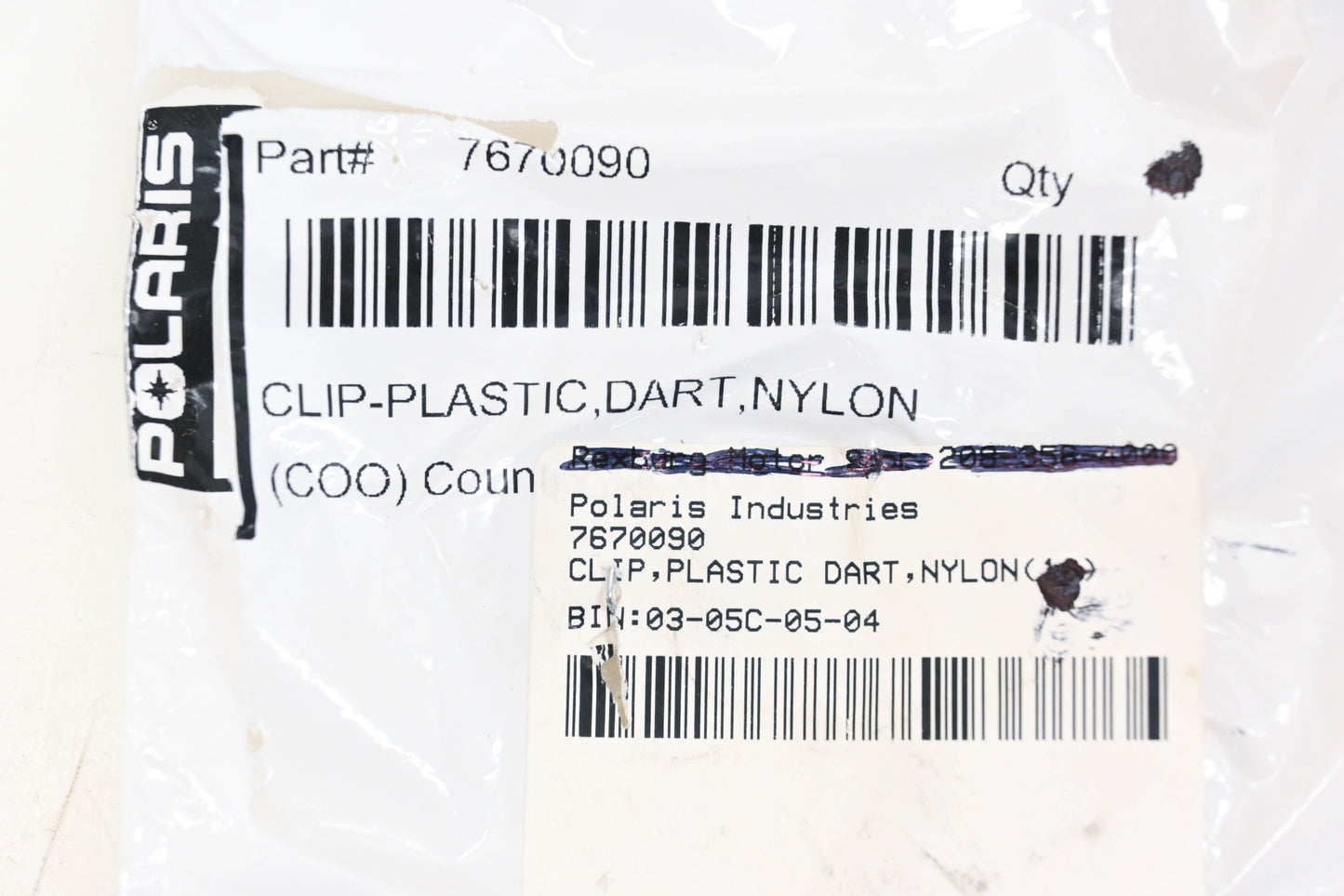 New OEM Polaris 7670090 Black Plastic Dart Clips Qty 2 NOS