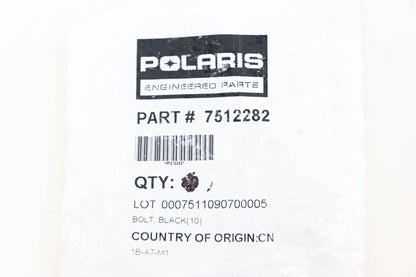 New OEM Polaris 7512282 Black Bolts Qty 2 NOS