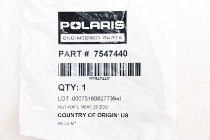 New OEM Polaris 7547440 Hex Flange Nut NOS