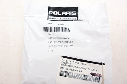 New OEM Polaris 7518533 Hex Flange M6x1.0x25 Bolts Qty 2 NOS