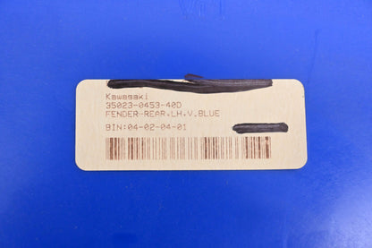 New OEM Kawasaki 35023-0453-40D Blue Rear Left Fender Cover Panel NOS