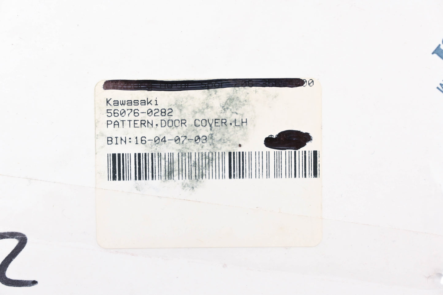 New OEM Kawasaki 56076-0282 Lefthand Door Cover Pattern Decal NOS