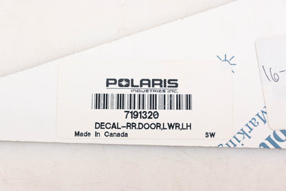 New OEM Polaris 7191320 Lefthand Rear Door Lower Decal NOS