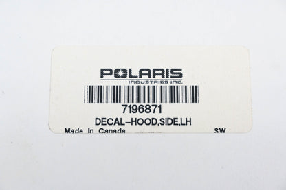 New OEM Polaris 7196871 Lefthand Hood Side Decal NOS