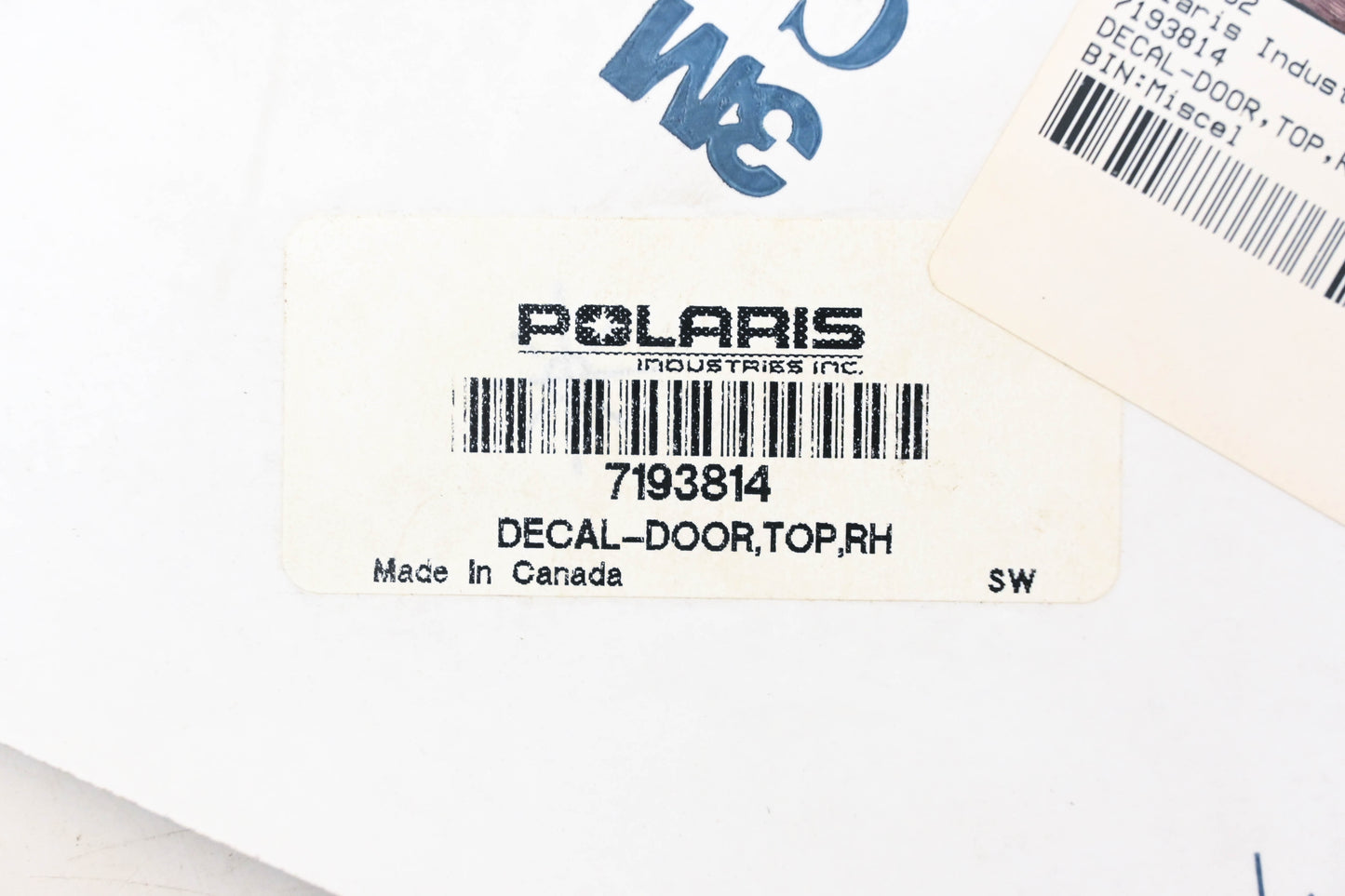 New OEM Polaris 7193814 Righthand Door Top Decal NOS