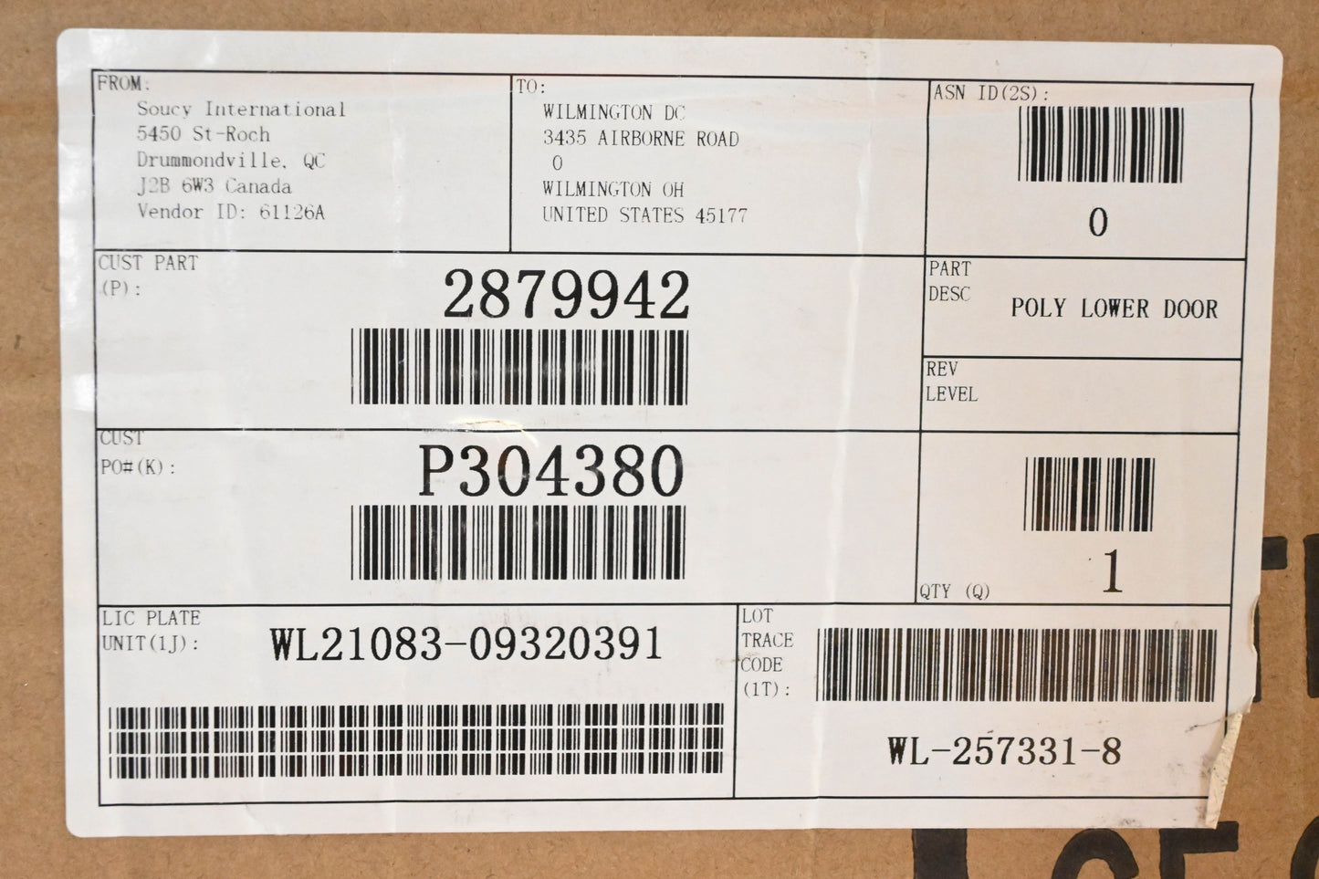 New OEM Polaris 2879942 Black Lower Door Insert Panel Kit NOS