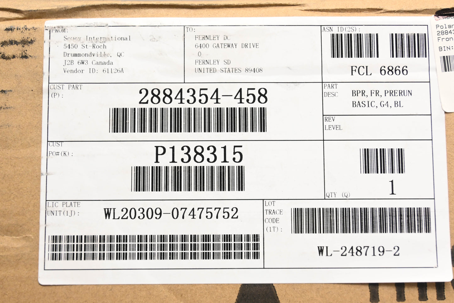 New OEM Polaris 2884354-458 Black Front Bumper Kit NOS