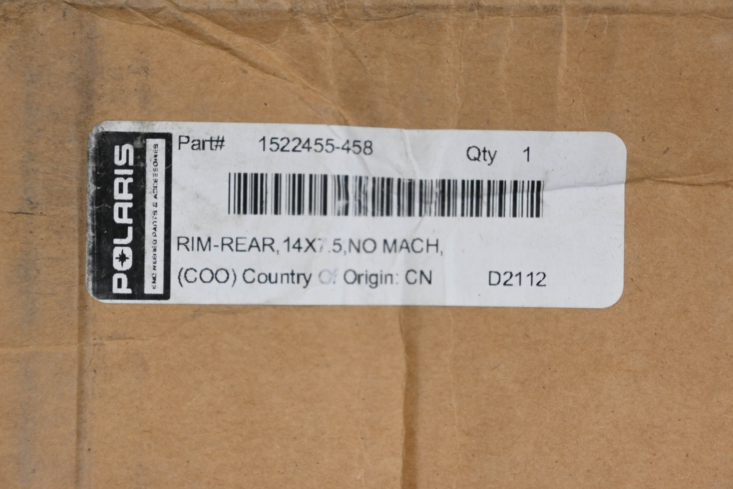 New OEM Polaris 1522455-458 Black Rear Wheel Rim 14x7.5 NOS