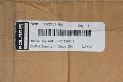 New OEM Polaris 1522455-458 Black Rear Wheel Rim 14x7.5 NOS