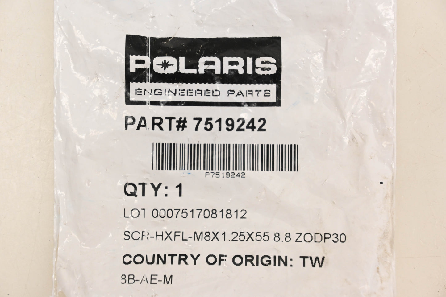 New OEM Polaris 7519242 Hex Flange Screw NOS