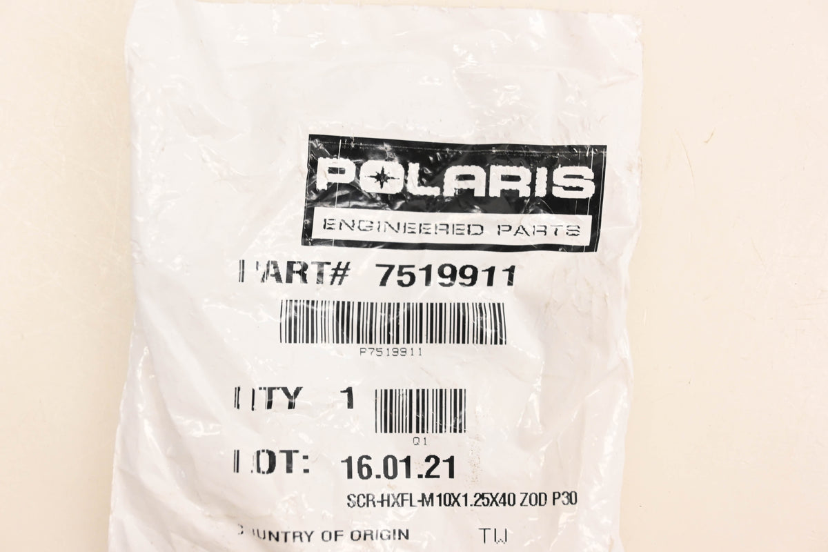 New OEM Polaris 7519911 Hex Flange Screw M10 x 1.25 x 40 NOS