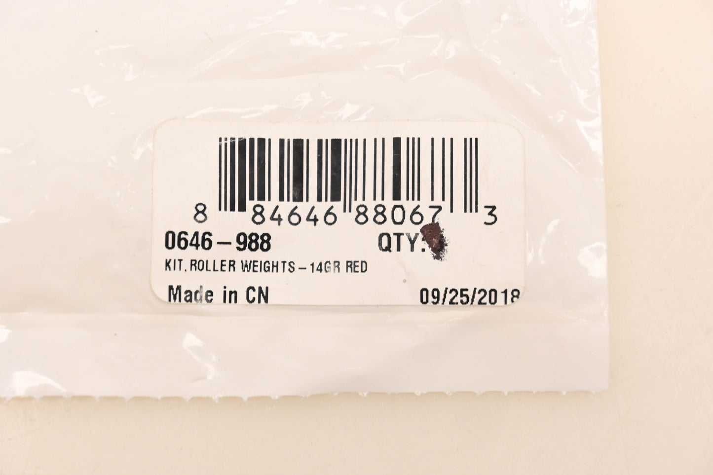 New OEM Arctic Cat 0646-988 Red 14-Gram Clutch Roller Weight NOS