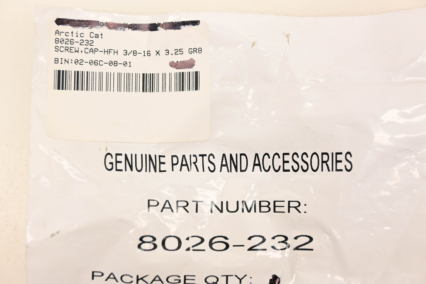 New OEM Arctic Cat 8026-232 Hex Flange Cap Screw NOS