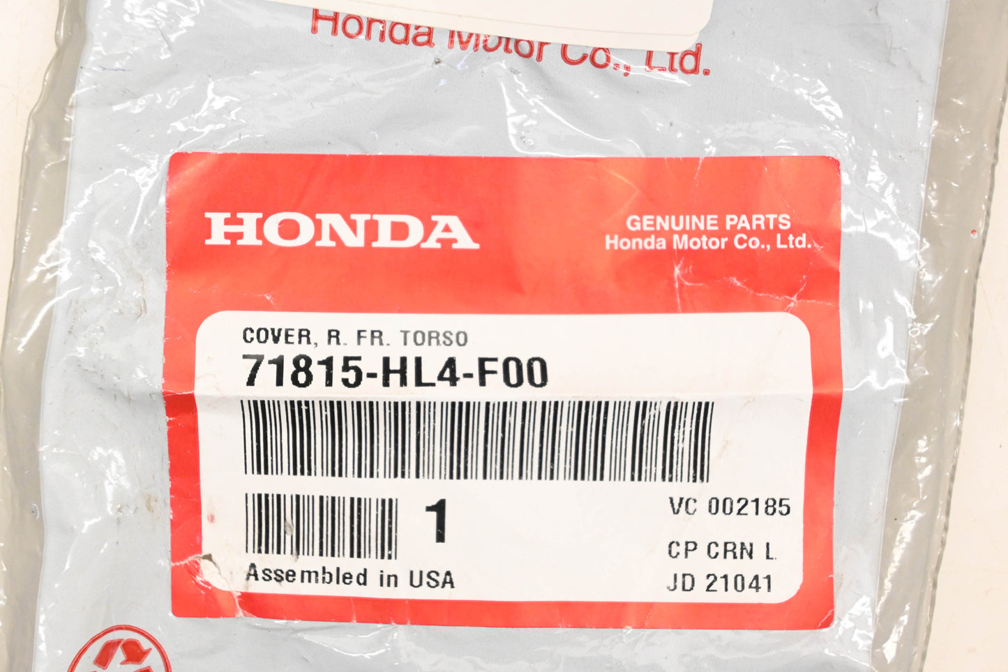 New OEM Honda 71815-HL4-F00 Front Right Torso Cover NOS