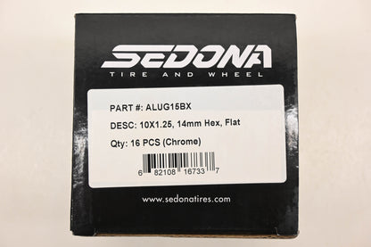 Sedona ALUG15BX, 57-94122 Flat 10mm x 1.25 Flat Lug Nuts Qty 16 NOS