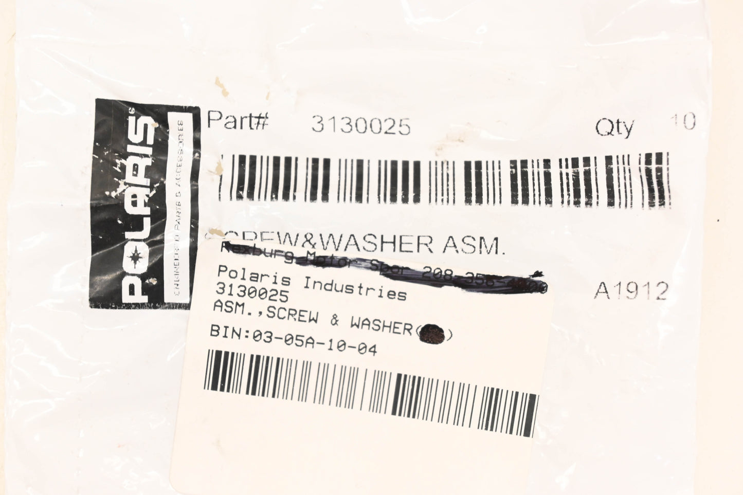 New OEM Polaris 3130025 Screw & Washer NOS