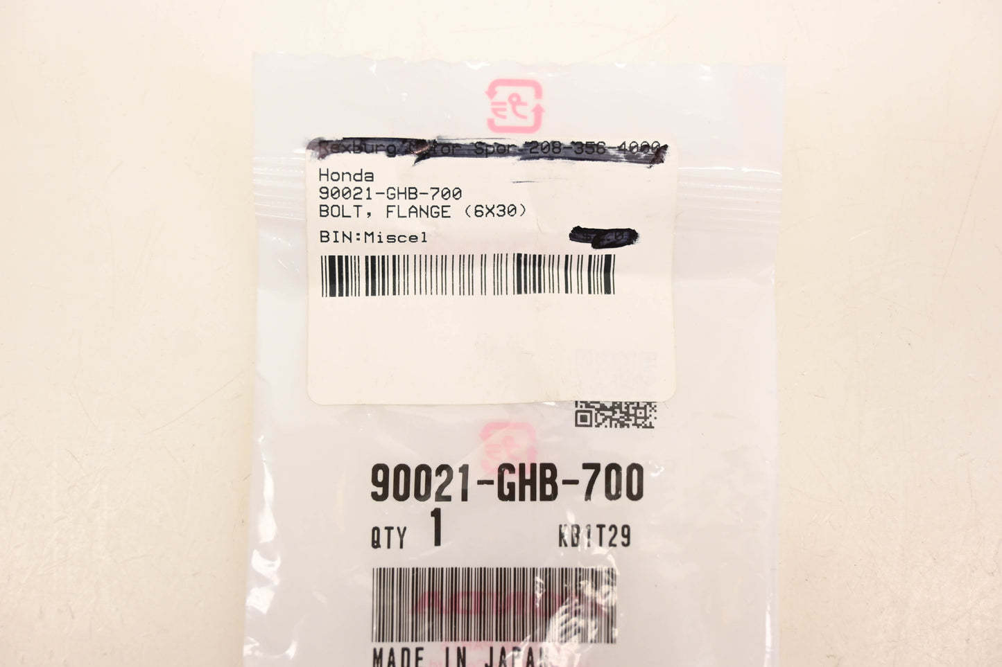 New OEM Honda 90021-GHB-700 Hex Flange 6x30 Bolt NOS