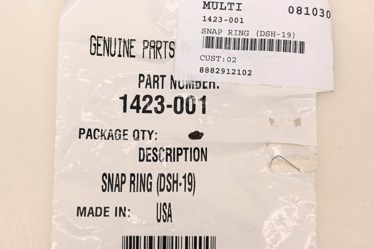 New OEM Arctic Cat 1423-001 Snap Ring NOS