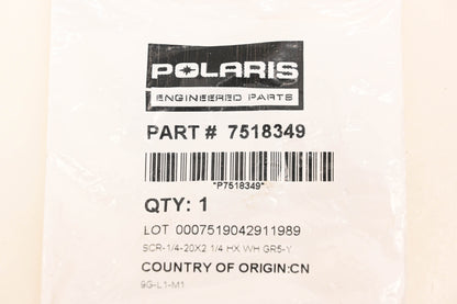 New OEM Polaris 7518349 Hex Flange 1/4-20x2-1/4 Screws Qty 2 NOS