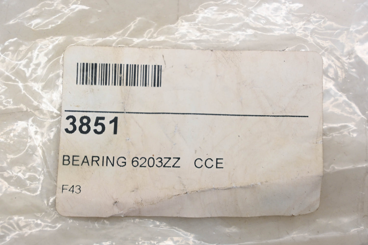WJB 3851, 6203ZZ Sealed Ball Bearing NOS