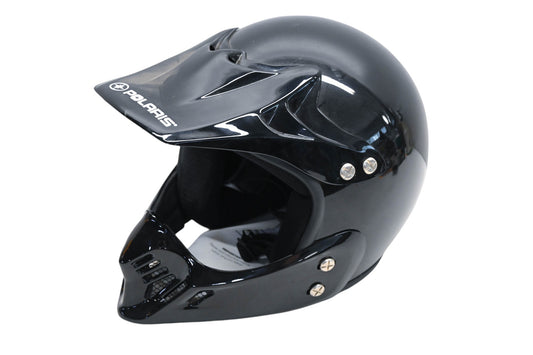 New OEM Polaris 77216202-000-01 Black Moto EC Helmet Medium NOS