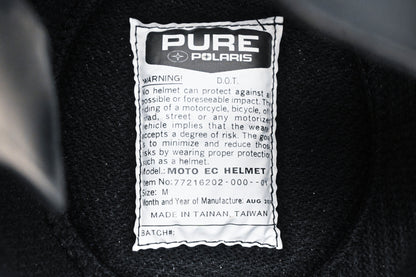 New OEM Polaris 77216202-000-01 Black Moto EC Helmet Medium NOS