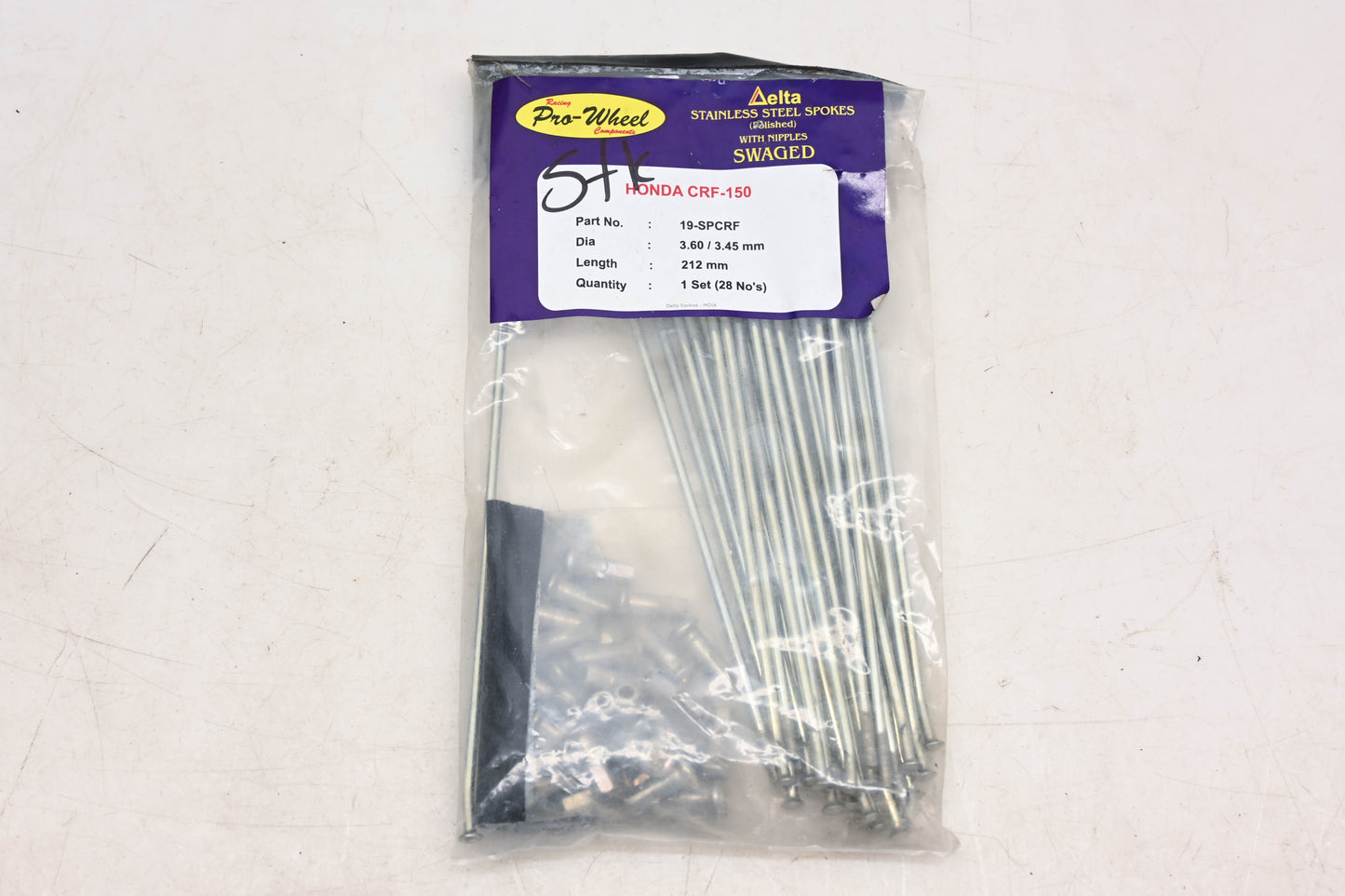 Delta 19-SPCRF Honda CRF-150 175mm Polished Stainless Steel Spoke Kit NOS