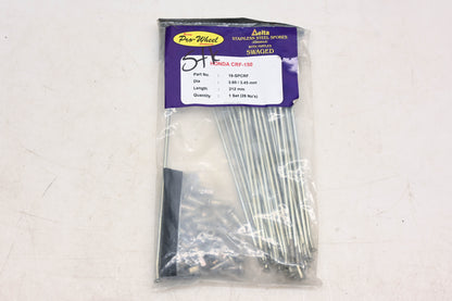 Delta 19-SPCRF Honda CRF-150 175mm Polished Stainless Steel Spoke Kit NOS
