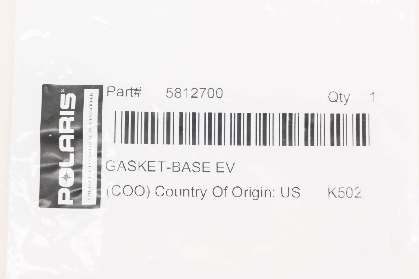 New OEM Polaris 5812700 Exhaust Valve Base Gasket NOS