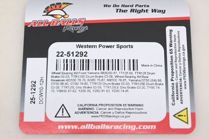 All Balls 22-51292, 25-1292 Front Wheel Bearing Kit NOS