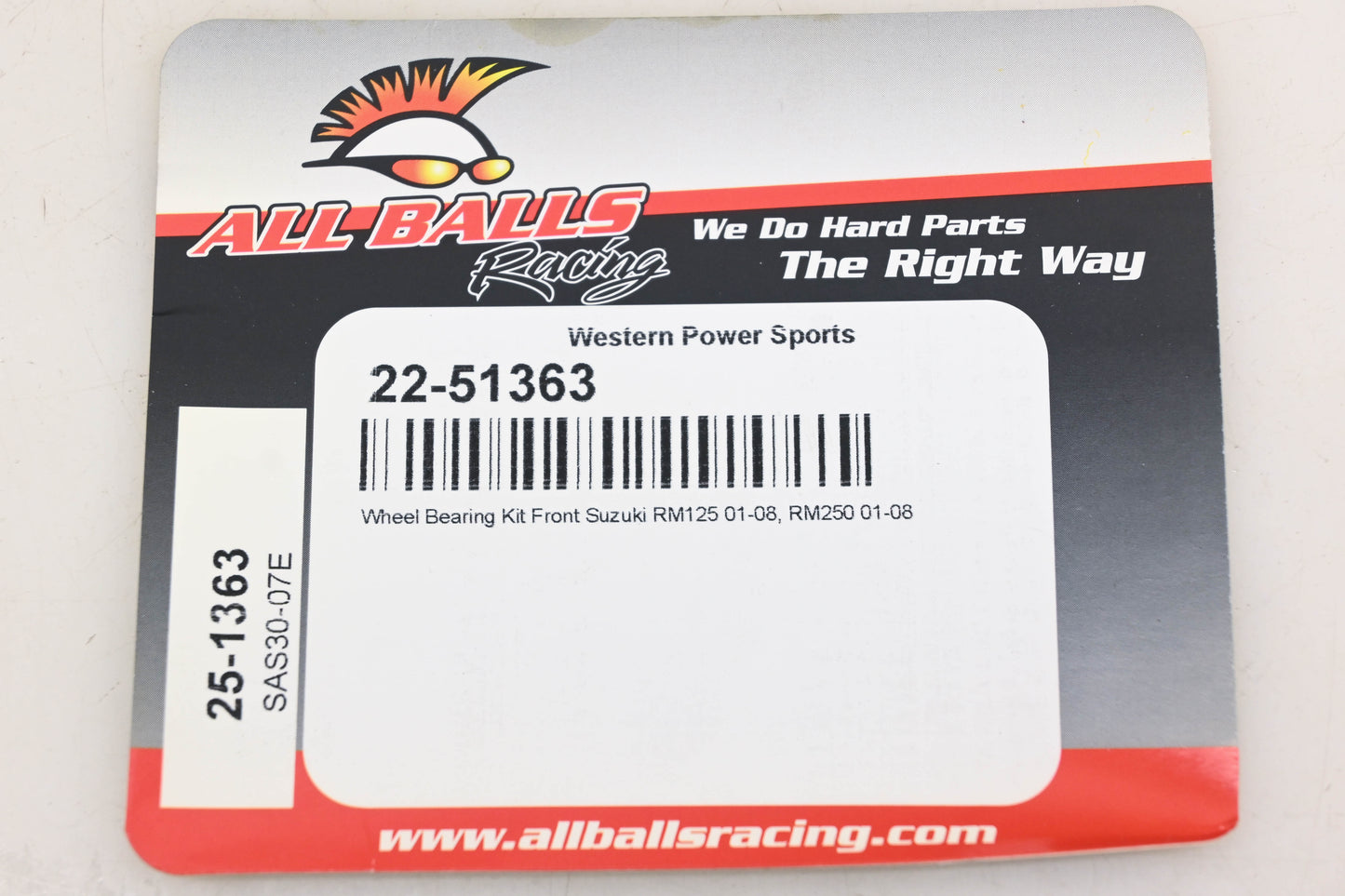 All Balls 22-51363, 25-1362 Front Wheel Bearing & Seal Kit NOS