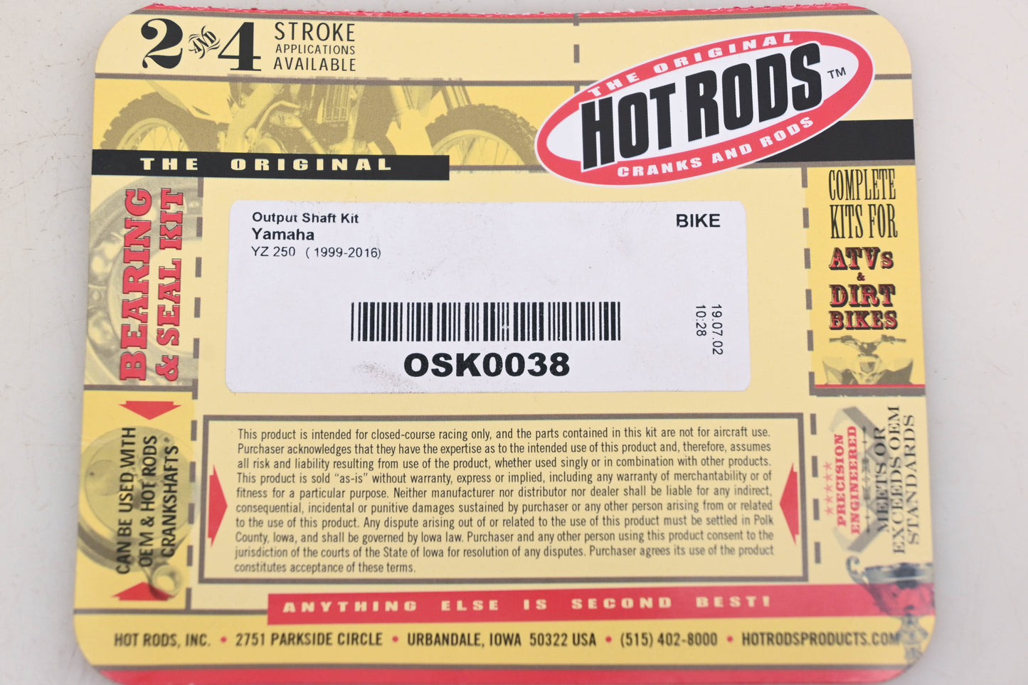 Hot Rods OSK0038, 421-5038 Countershaft Seal Kit NOS