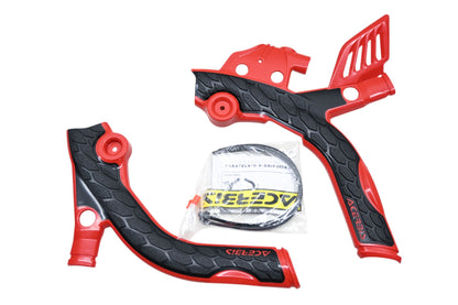 Acerbis 2686561018, 26865-61018, 0022894.349 Red/Black X-Grip Frame Guard Kit NOS