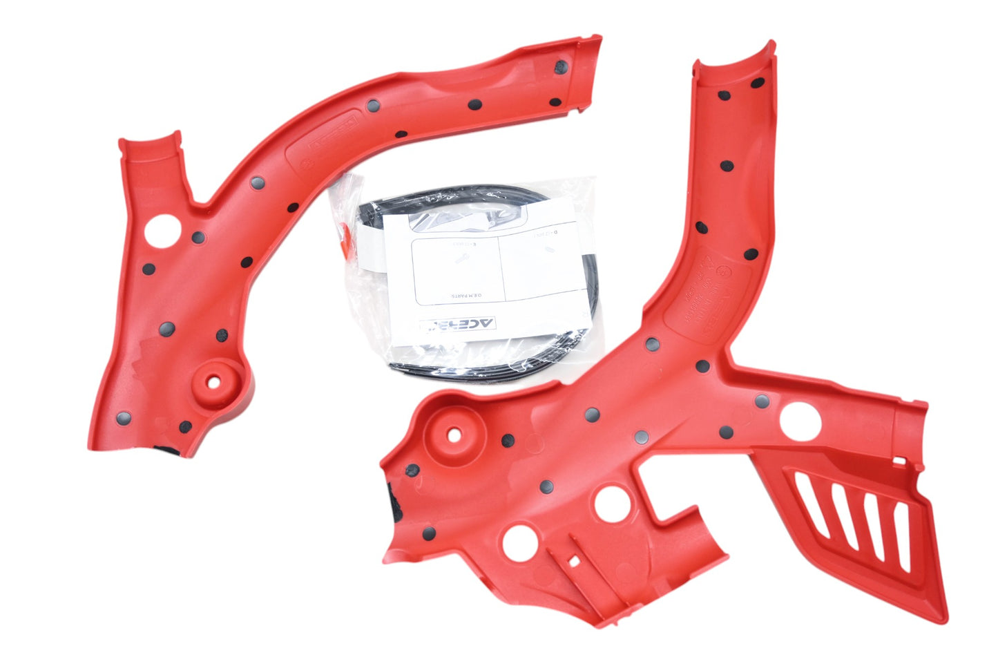 Acerbis 2686561018, 26865-61018, 0022894.349 Red/Black X-Grip Frame Guard Kit NOS