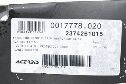Acerbis 2374261015, 23742-61015, 0017778.020 Silver/Black X-Grip Frame Guard Kit NOS