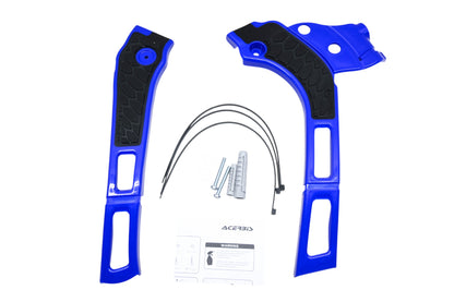 Acerbis 2464741034, 24647-41034, 0021669.040 Blue/Black X-Grip Frame Guard Kit NOS