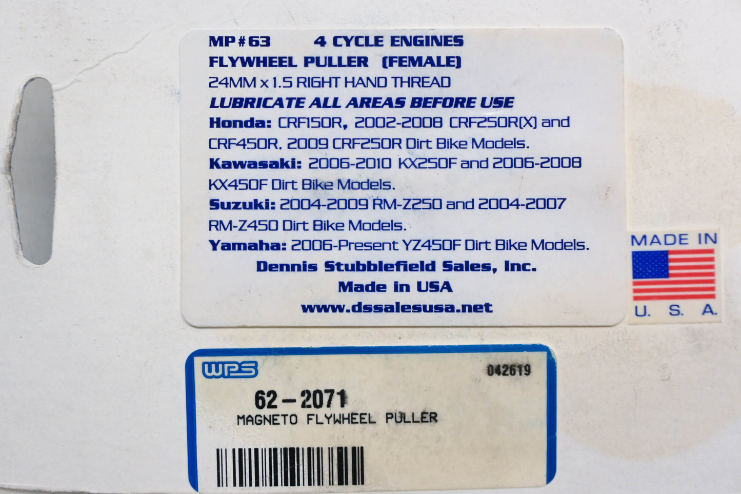 Dennis Stubblefield Sales 62-2071 MP#63 Magneto Flywheel Puller Kit NOS