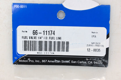 Motion Pro 12-0035, 66-11174 1/4" ID Line Fuel Valve NOS