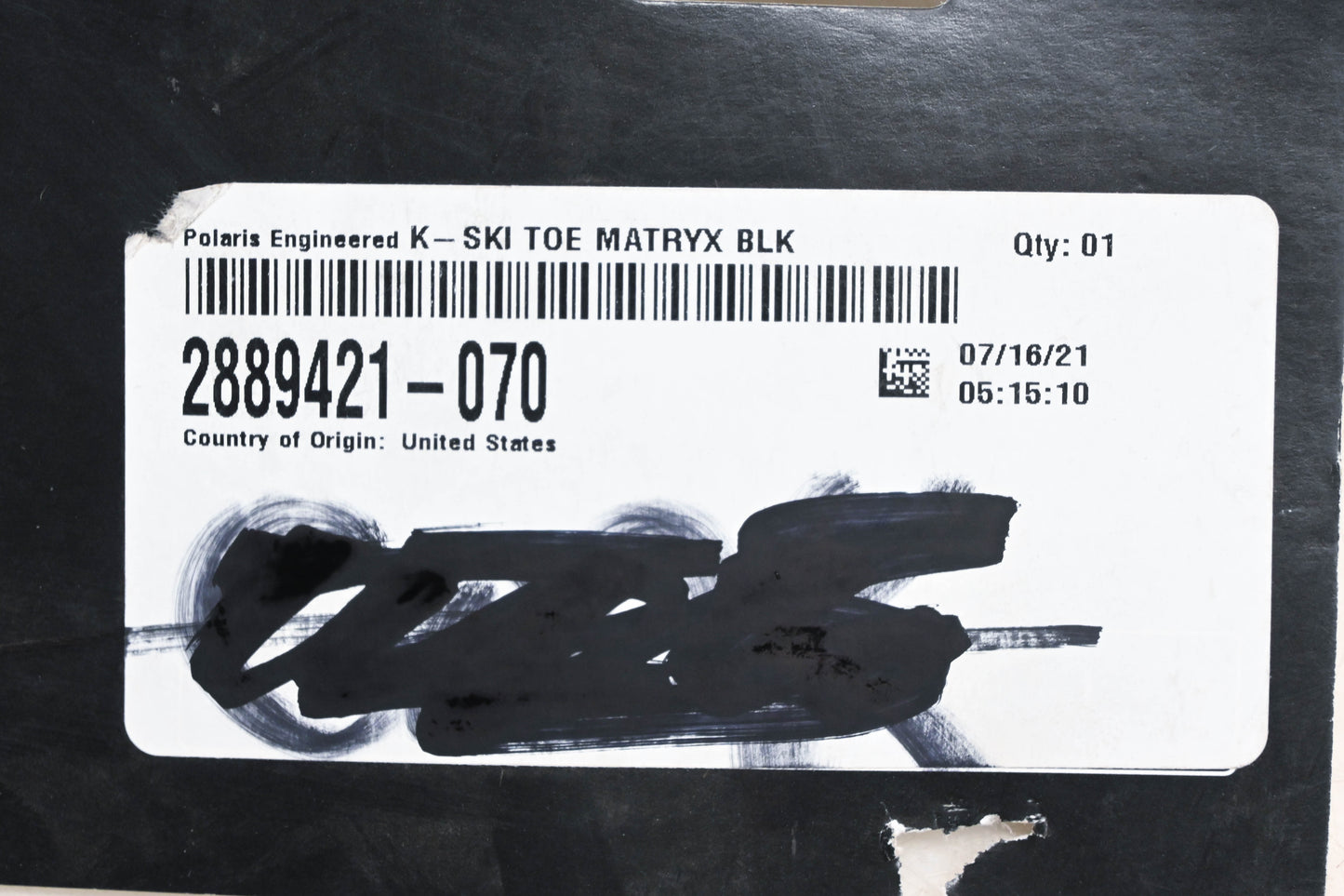 New OEM Polaris 2889421-070 Black Ski Toe Kit NOS